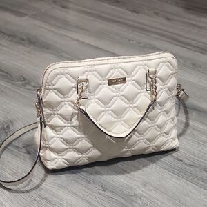 GUC Creamy Ivory Quilted Kate Spade SM Rachelle Astor Court Satchel Bag